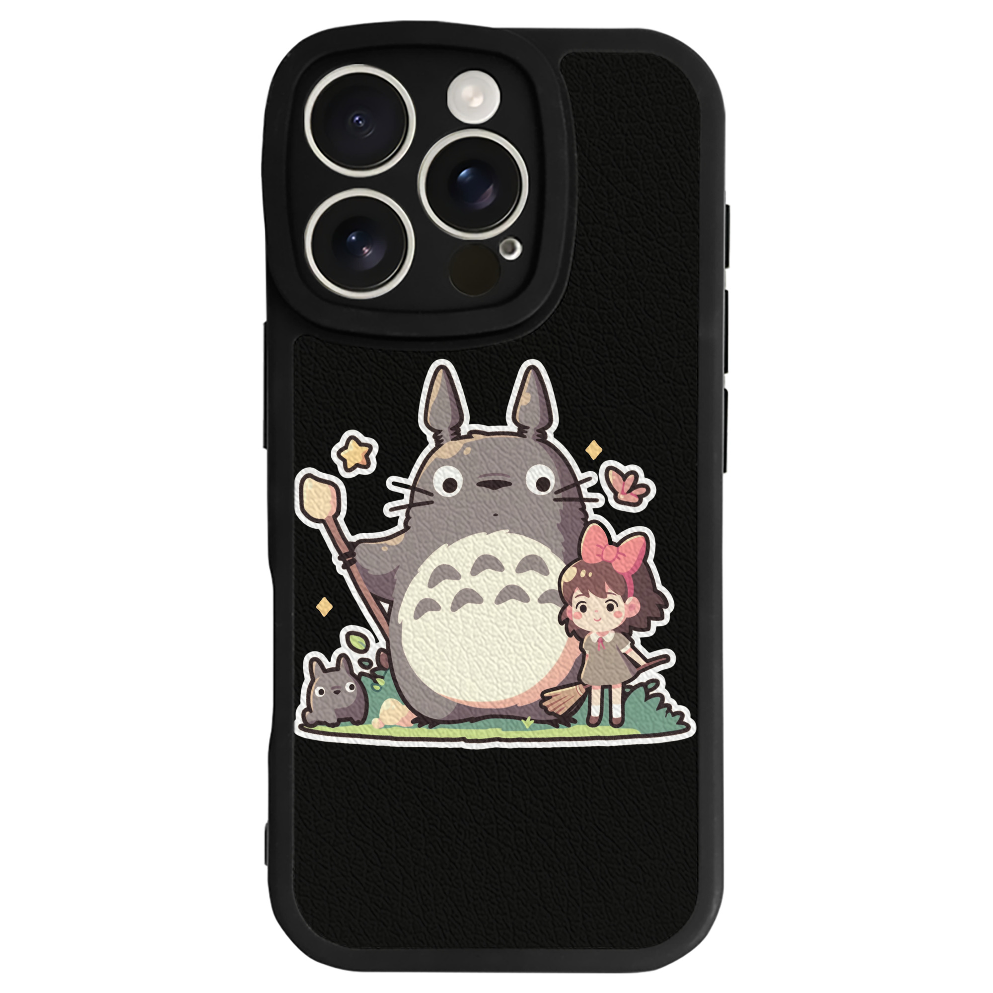 （画像用） となりのトトロ 草壁メイ 草壁サツキ My Neighbor Totoro Satsuki Kusakabe Mei Kusakabe 【iPhone 16シリーズ対応】シリコンスマホケース（レザー調） 材質：シリコン